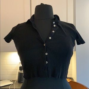 Brandy Melville cropped bottom up black shirt